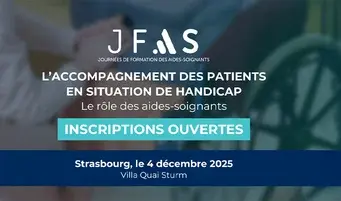 L'accompagnement des patients en situation de handicap, le rôle des aides-soignants, inscriptions ouvertes, Strasbourg, le 4 décembre 2025 Villa Quai Sturm